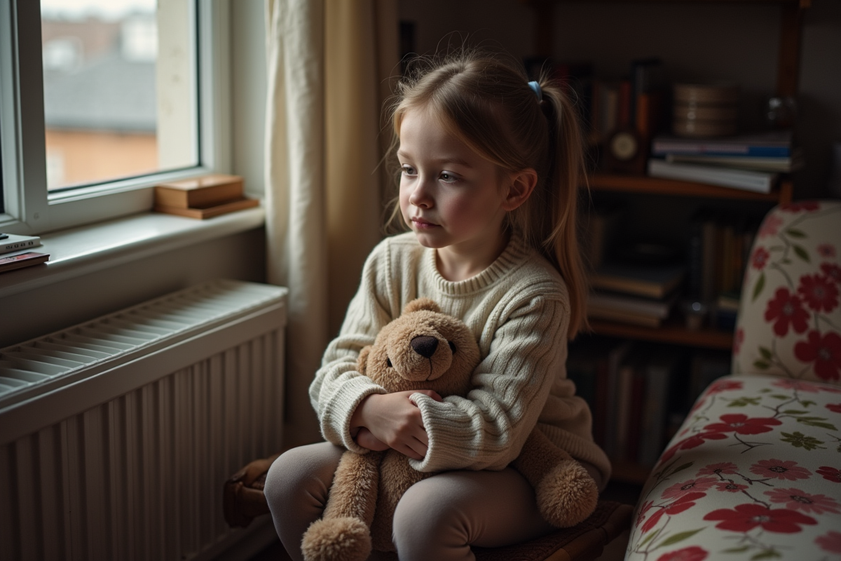 Fille de 10 ans assise près d
